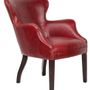 Fauteuils - Fauteuil L'invité Red en cuir vintage - Design élégant et confortable - JP2B DECORATION