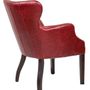 Fauteuils - Fauteuil L'invité Red en cuir vintage - Design élégant et confortable - JP2B DECORATION