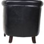 Fauteuils - Fauteuil Oxford Black en cuir véritable - Style anglais élégant - JP2B DECORATION