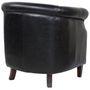 Fauteuils - Fauteuil Oxford Black en cuir véritable - Style anglais élégant - JP2B DECORATION