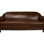 Sofas - Gentleman Cigar 3-Seater Sofa - Elegant Leather Comfort - JP2B DECORATION