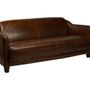 Sofas - Gentleman Cigar 3-Seater Sofa - Elegant Leather Comfort - JP2B DECORATION