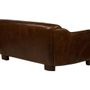 Sofas - Gentleman Cigar 3-Seater Sofa - Elegant Leather Comfort - JP2B DECORATION