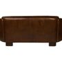 Sofas - Gentleman Cigar 3-Seater Sofa - Elegant Leather Comfort - JP2B DECORATION