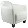 Armchairs - Gentleman White Leather Armchair – Classic Elegance and Comfort - JP2B DECORATION