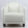 Armchairs - Gentleman White Leather Armchair – Classic Elegance and Comfort - JP2B DECORATION