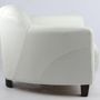 Armchairs - Gentleman White Leather Armchair – Classic Elegance and Comfort - JP2B DECORATION