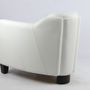 Armchairs - Gentleman White Leather Armchair – Classic Elegance and Comfort - JP2B DECORATION