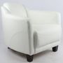 Armchairs - Gentleman White Leather Armchair – Classic Elegance and Comfort - JP2B DECORATION