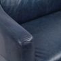 Sofas - Gentleman Blue Leather Sofa – Vintage Elegance and Comfort - JP2B DECORATION