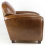Fauteuils - Fauteuil Club Paquebot en cuir véritable - Vintage Cigare - JP2B Décoration - JP2B DECORATION