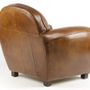 Fauteuils - Fauteuil Club Paquebot en cuir véritable - Vintage Cigare - JP2B Décoration - JP2B DECORATION