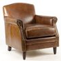 Armchairs - Normandie Leather Armchair - Vintage Cigare - JP2B Decoration - JP2B DECORATION