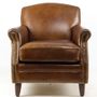 Armchairs - Normandie Leather Armchair - Vintage Cigare - JP2B Decoration - JP2B DECORATION