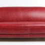 Sofas - Gentleman Red 3-Seater Leather Sofa – Vintage Elegance and Comfort - JP2B DECORATION