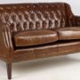 Sofas - Hampton Leather 2-Seater Sofa - Vintage Cigare - JP2B Decoration - JP2B DECORATION