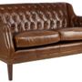 Sofas - Hampton Leather 2-Seater Sofa - Vintage Cigare - JP2B Decoration - JP2B DECORATION