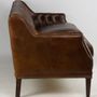 Sofas - Large Hampton Sofa in Cigar Leather - 3-Seater Elegance and Comfort - JP2B DECORATION
