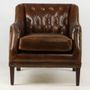 Armchairs - Hampton Armchair in Cigar Leather - Elegance and Comfort - JP2B DECORATION