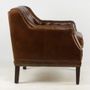 Armchairs - Hampton Armchair in Cigar Leather - Elegance and Comfort - JP2B DECORATION