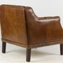 Armchairs - Hampton Armchair in Cigar Leather - Elegance and Comfort - JP2B DECORATION