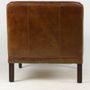 Armchairs - Hampton Armchair in Cigar Leather - Elegance and Comfort - JP2B DECORATION