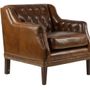 Armchairs - Hampton Armchair in Cigar Leather - Elegance and Comfort - JP2B DECORATION