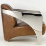 Fauteuils - Fauteuil Le Rutilant en cuir et inox - Élégance et originalité - JP2B DECORATION