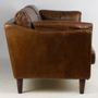 Sofas - Orlando Leather Sofa - 3-Seater Vintage Cigar - JP2B DECORATION
