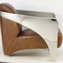 Fauteuils - Fauteuil Le Rutilant en cuir et inox - Élégance et originalité - JP2B DECORATION