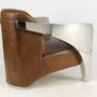 Fauteuils - Fauteuil Le Rutilant en cuir et inox - Élégance et originalité - JP2B DECORATION