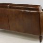 Sofas - Orlando Leather Sofa - 3-Seater Vintage Cigar - JP2B DECORATION