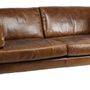Sofas - Orlando Leather Sofa - 3-Seater Vintage Cigar - JP2B DECORATION