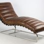 Armchairs - New York Chaise Longue in Cigar Leather - Elegance and Comfort - JP2B DECORATION