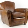 Armchairs - Club Charleston Leather Armchair - Vintage Cigar - JP2B DECORATION