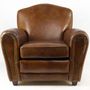 Fauteuils - Fauteuil Club Charleston en Cuir - Vintage Cigare - JP2B DECORATION