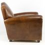 Fauteuils - Fauteuil Club Charleston en Cuir - Vintage Cigare - JP2B DECORATION