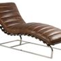 Armchairs - New York Chaise Longue in Cigar Leather - Elegance and Comfort - JP2B DECORATION