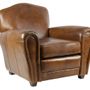 Fauteuils - Fauteuil Club Charleston en Cuir - Vintage Cigare - JP2B DECORATION