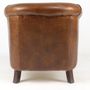 Fauteuils - Fauteuil Le Dominique en cuir cigare vintage – Confort et élégance - JP2B DECORATION