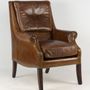 Armchairs - Chicago Leather Armchair - Vintage Cigar - JP2B DECORATION
