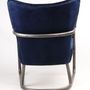 Armchairs - Loop Industrial Armchair in Ocean Blue Velvet – Design and Comfort - JP2B DECORATION