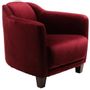 Fauteuils - Fauteuil Gentleman en velours rouge vin – Élégance et confort intemporel - JP2B DECORATION