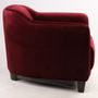 Fauteuils - Fauteuil Gentleman en velours rouge vin – Élégance et confort intemporel - JP2B DECORATION