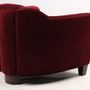 Fauteuils - Fauteuil Gentleman en velours rouge vin – Élégance et confort intemporel - JP2B DECORATION