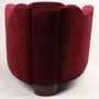 Fauteuils - Fauteuil Gentleman en velours rouge vin – Élégance et confort intemporel - JP2B DECORATION