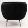 Fauteuils - Fauteuil Palace en velours noir – Élégance et confort enveloppant - JP2B DECORATION