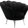 Armchairs - Fleur Velvet Armchair in Black – Floral Elegance and Comfort - JP2B DECORATION