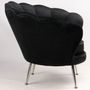 Armchairs - Fleur Velvet Armchair in Black – Floral Elegance and Comfort - JP2B DECORATION