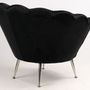 Armchairs - Fleur Velvet Armchair in Black – Floral Elegance and Comfort - JP2B DECORATION